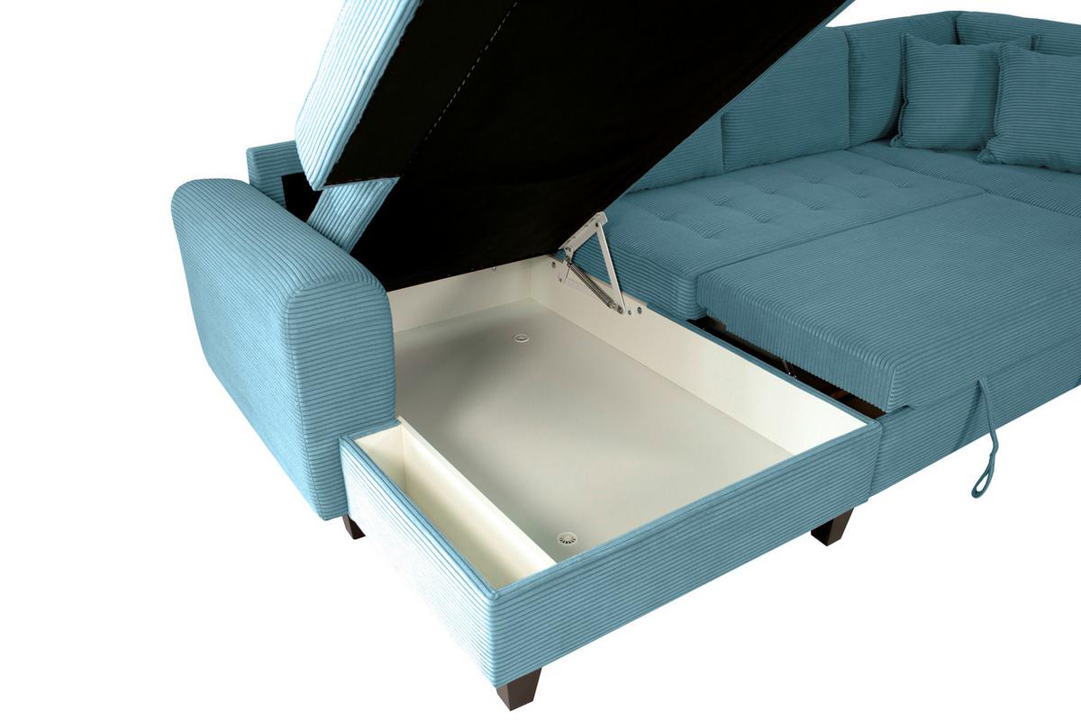 Wohnlandschaft Moritz Hellblau U-Form:155x324x178 Cm - Hellblau, Trend, Textil (155/324/178cm)