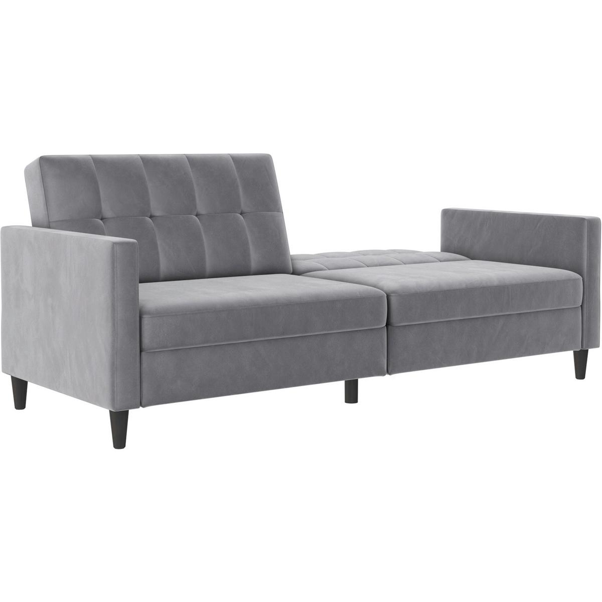 Schlafsofa Hannover Grau, mit Schlaffunktion - Schwarz/Grau, Basics, Textil (203/82/83cm) - Livetastic