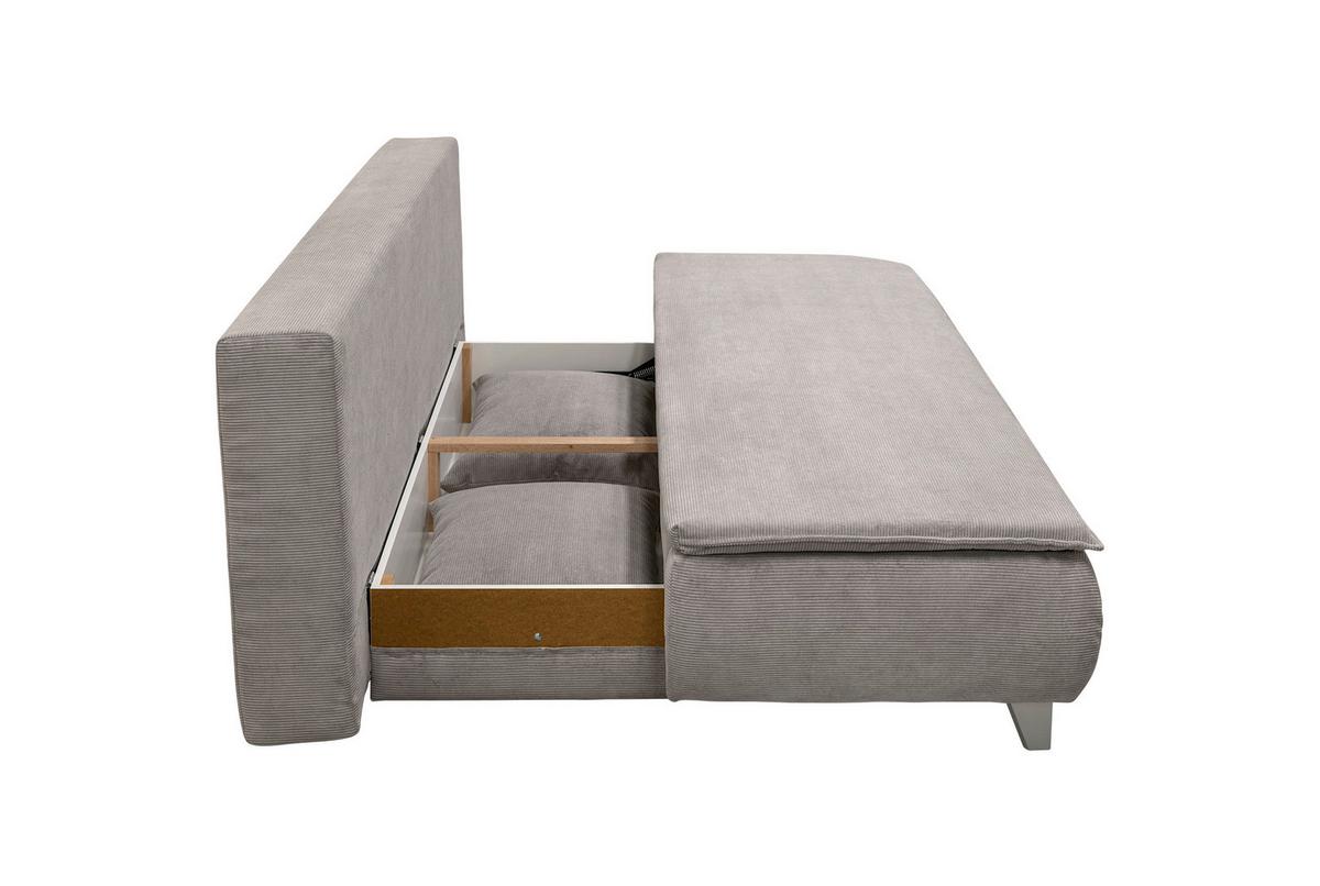 Boxspringová pohovka MONA LUX, světle šedý manšestr - světle šedá, Moderní, textil (208/100/106cm) - Mömax