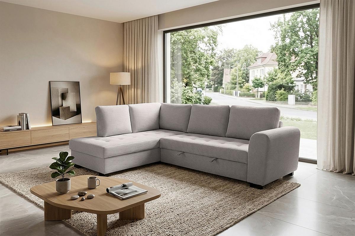 Ecksofa John Graubraun S: 178x239 Cm - Graubraun/Schwarz, Trend, Textil (178/239cm)