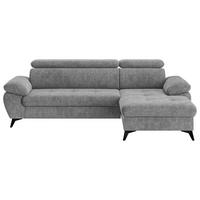Ecksofa mit Bettkasten Hudson 261x166 cm Grau - Schwarz/Grau, Textil (261/166cm) - MID.YOU