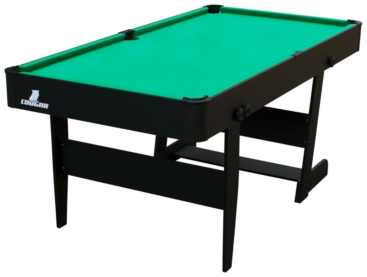 Billardtisch Hustle L: 152 Cm Grün/schwarz Abgerundete Ecken - Schwarz/Grün, MODERN, Holz (152/79/76cm) - Ambia Garden