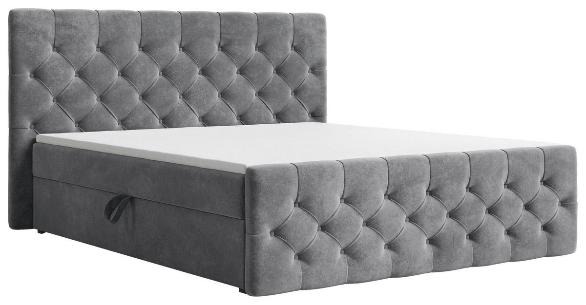 BOXBETT Karo Anthrazit 140x200cm - Anthrazit/Schwarz, MODERN, Holz/Kunststoff (140/200cm) - MID.YOU