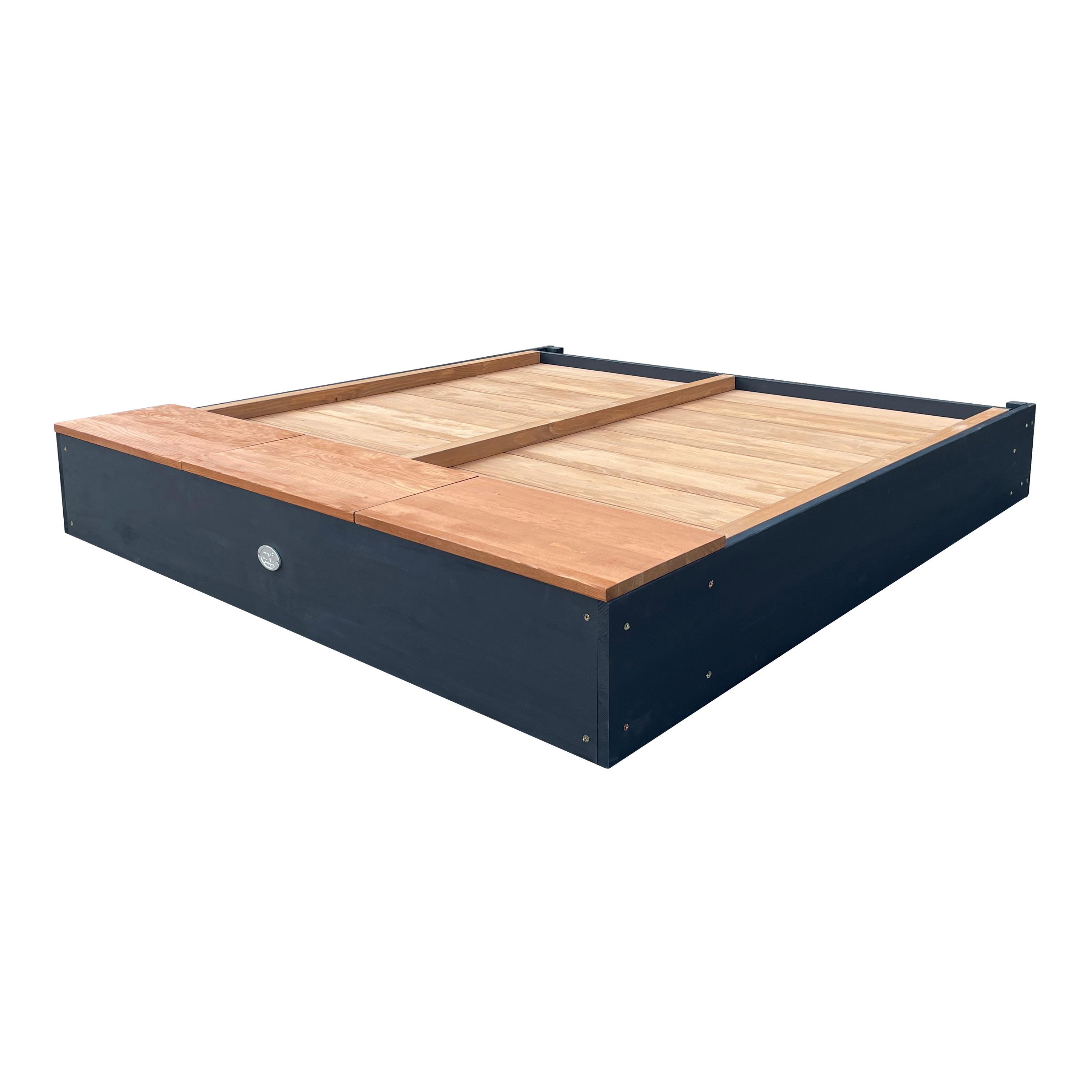 Sandkasten Mandy XXL - Anthrazit/Braun, MODERN, Holz (160/151/122,5cm) - Ambia Garden