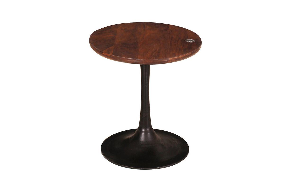 BEISTELLTISCH Mangoholz B: 40 - Schwarz/Braun, Design, Holz/Metall (40/40/42cm) - MID.YOU