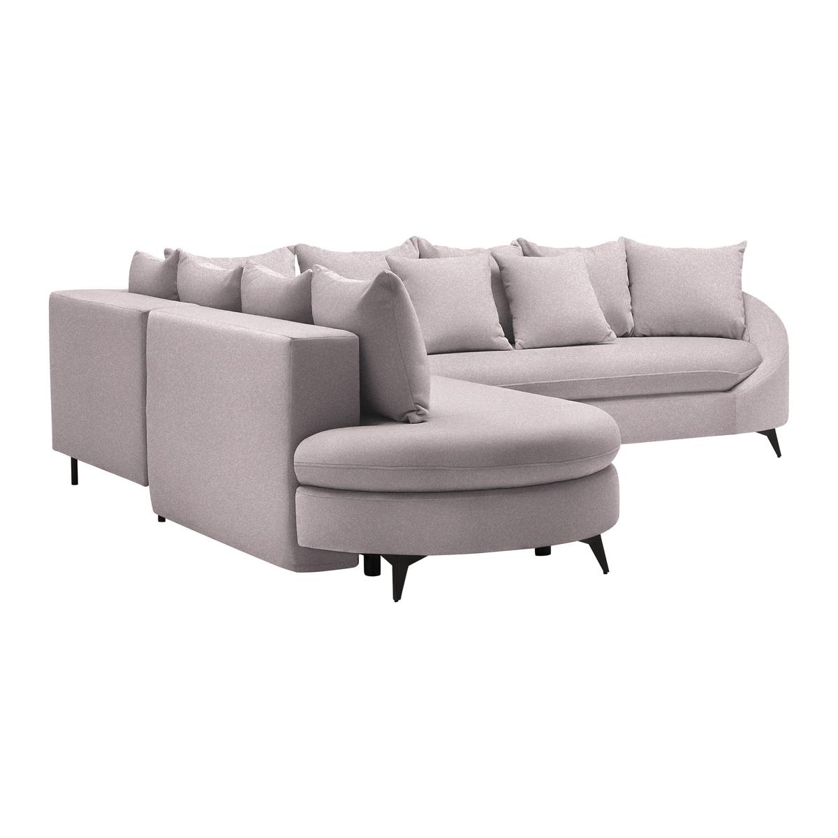 Rohová sedačka AXEL, ľavá, orgovánová tkanina - orgovánová/čierna, Modern, kov/textil (250/87/291cm) - Mömax