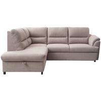 Rohová sedačka GUSTO, levá, šedobéžová - černá/šedobéžová, Basics, dřevo/textil (200/240cm)