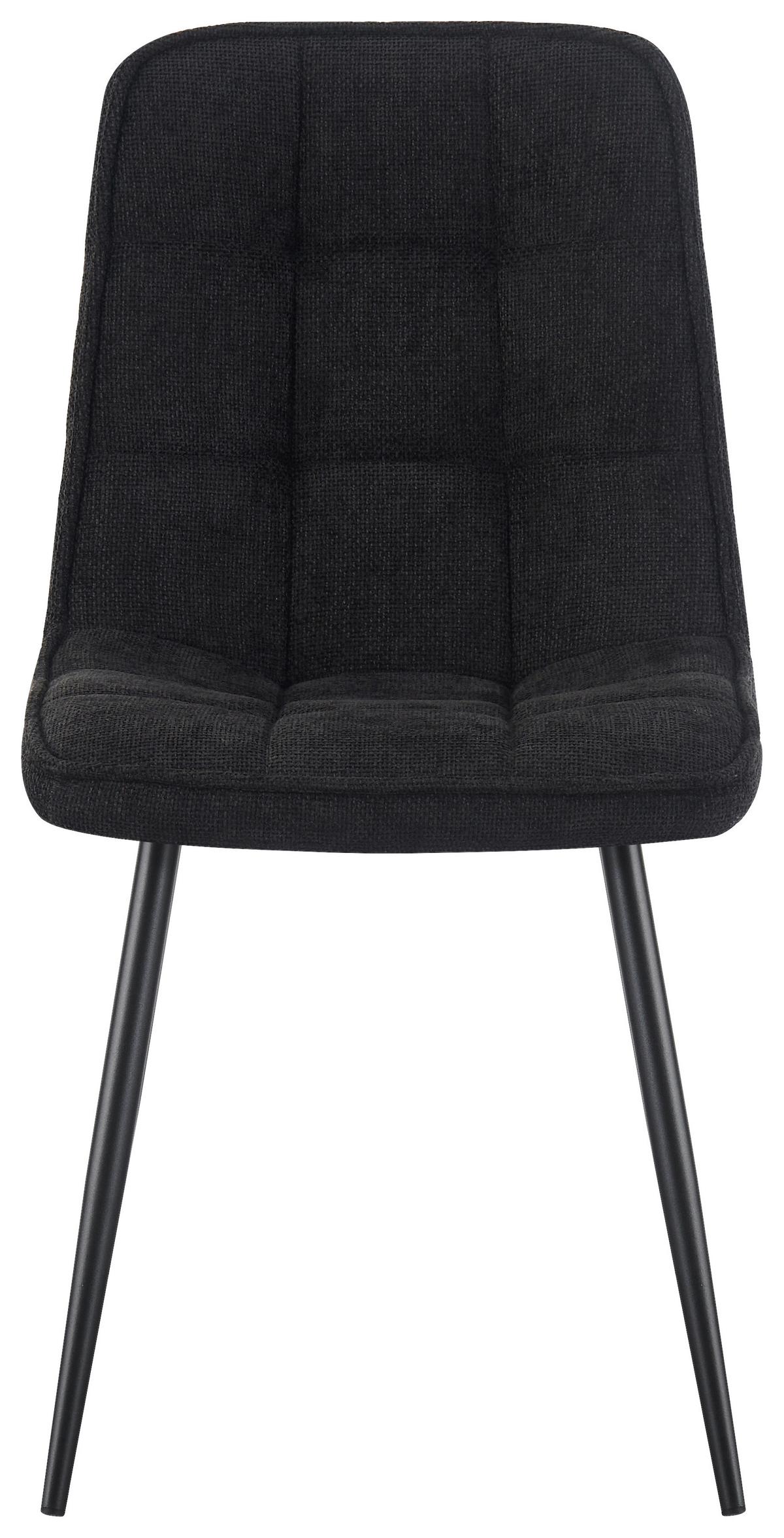 Vierfußstuhl Nevio Leinenoptik Schwarz, B: 45 Cm - Schwarz, KONVENTIONELL, Holz/Textil (45/89/58cm) - MID.YOU
