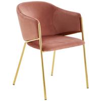 Armlehnstuhl Kronos -Trend Rosa/gold - Goldfarben/Rosa, Trend, Textil/Metall (53/77/60cm) - Livetastic