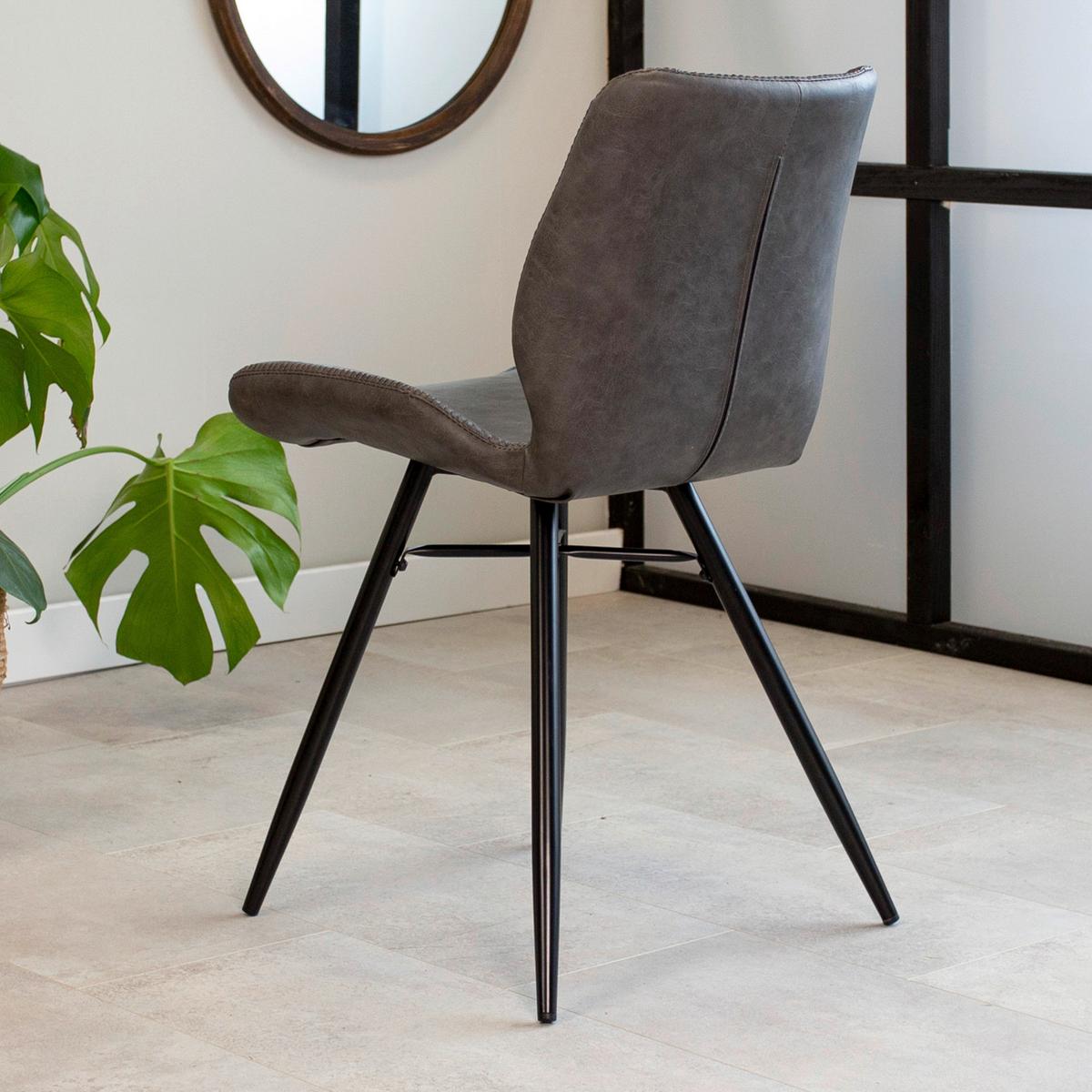 Stuhl-set Barron - Anthrazit/Schwarz, KONVENTIONELL, Textil/Metall (47/82/55cm) - MID.YOU