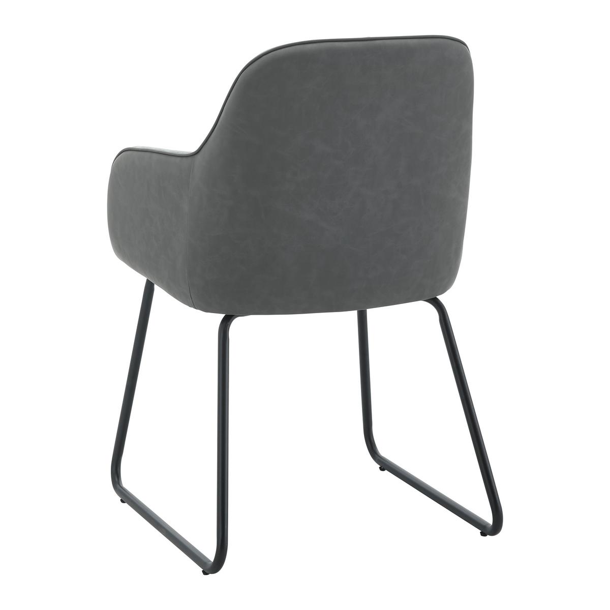 Stolička s podrúčkami DAJA zelená/sivá - čierna/sivá, Modern, kov/drevo (56/85/62cm) - Bessagi Home