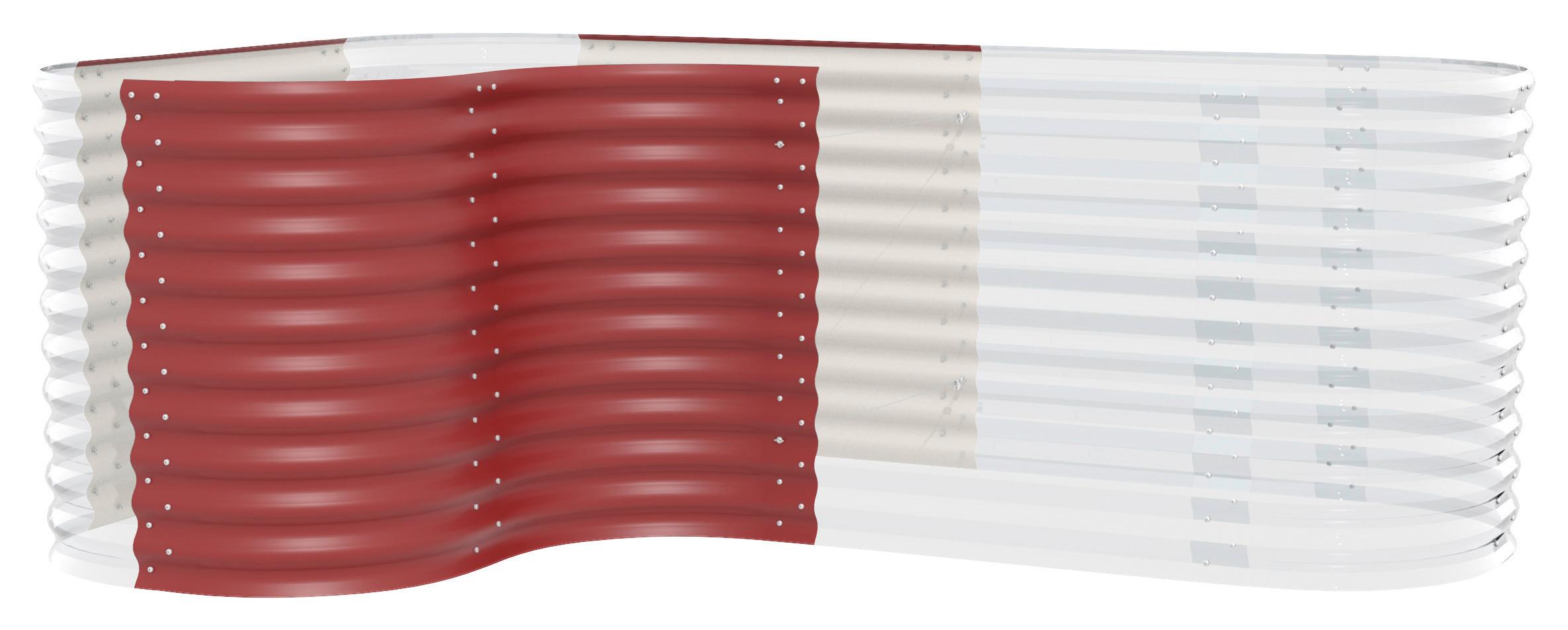 Hochbeet-Erweiterung Vita 858 mit Kurve 80x86x80 cm Rot - Rot, Basics, Metall (80/85,8/80cm)