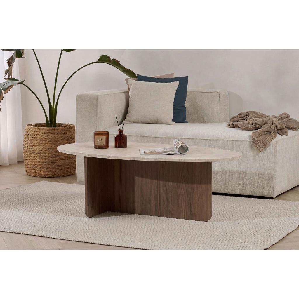 Couchtisch Orba Creme/Walnussfarben L: 120cm