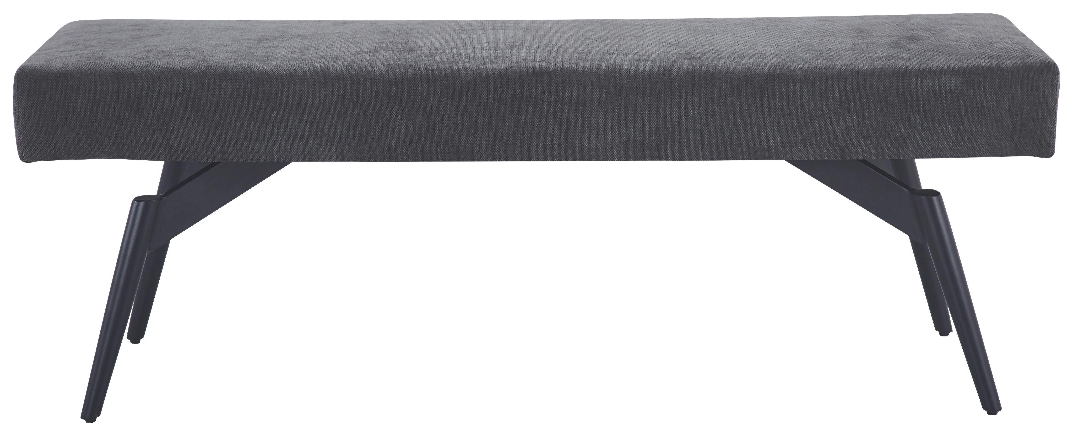Sitzbank Tinos ohne Lehne Dunkelgrau, B: 140 cm - Dunkelgrau/Schwarz, KONVENTIONELL, Textil/Metall (140/49/47cm) - MID.YOU
