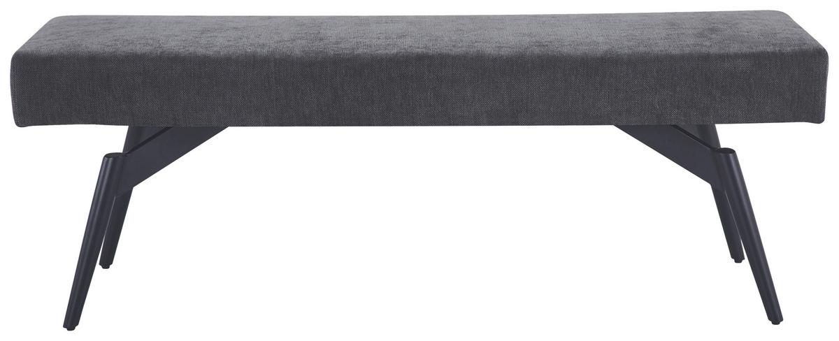 Sitzbank Tinos ohne Lehne Dunkelgrau, B: 140 cm - Dunkelgrau/Schwarz, KONVENTIONELL, Textil/Metall (140/49/47cm) - MID.YOU