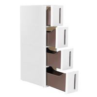 Küchenregal Braun, Weiß B: 17 Cm - Braun/Weiß, Basics, Kunststoff (17/83/45cm)
