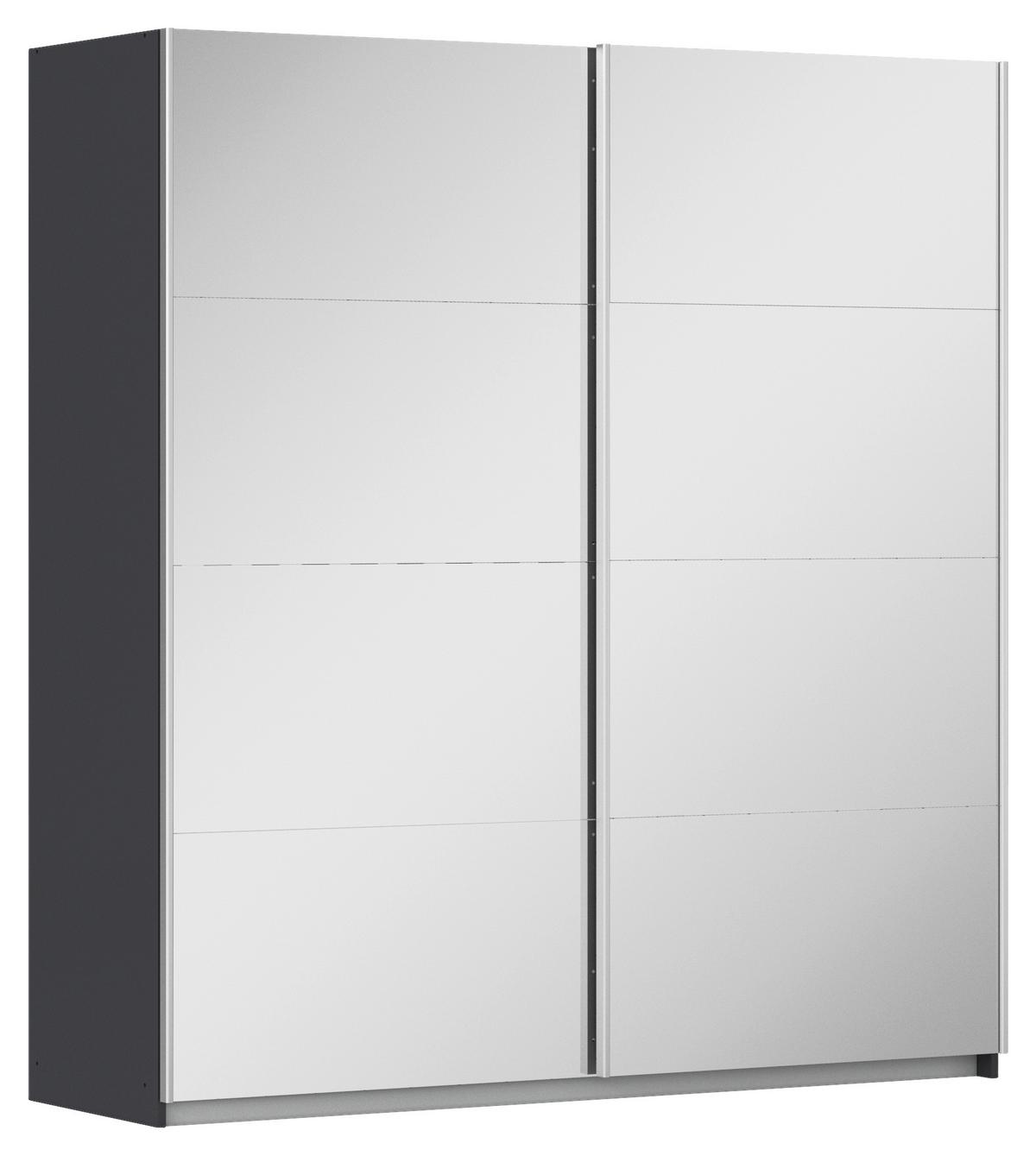 Schwebetürenschrank Subito - Silberfarben/Graphitfarben, MODERN, Holzwerkstoff (181/197/61cm) - Rauch Möbel