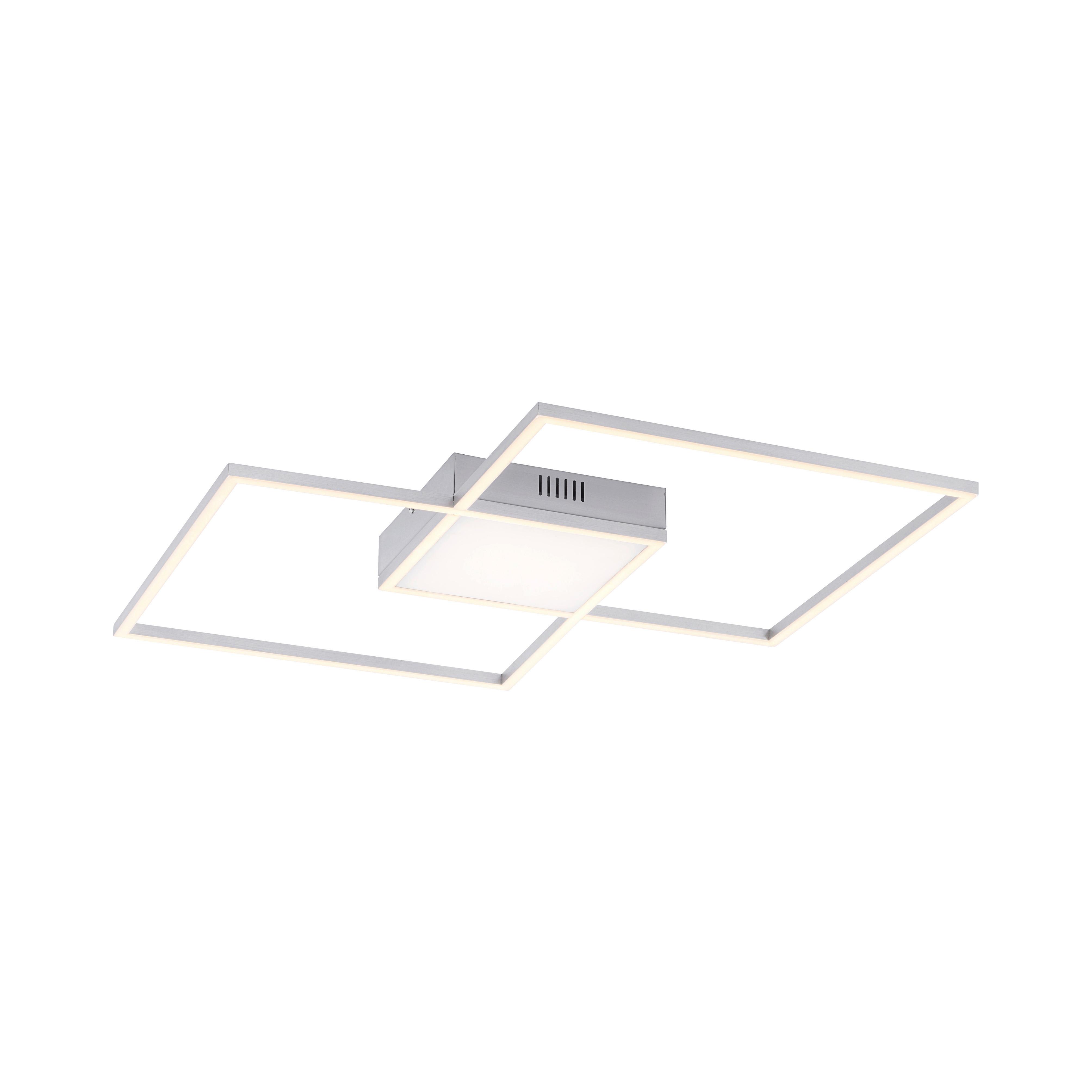 LED-Deckenleuchte Asmin L: 60 cm mit 3 Helligkeitsstufen - Silberfarben, Design, Kunststoff/Metall (60/60/5,3cm)