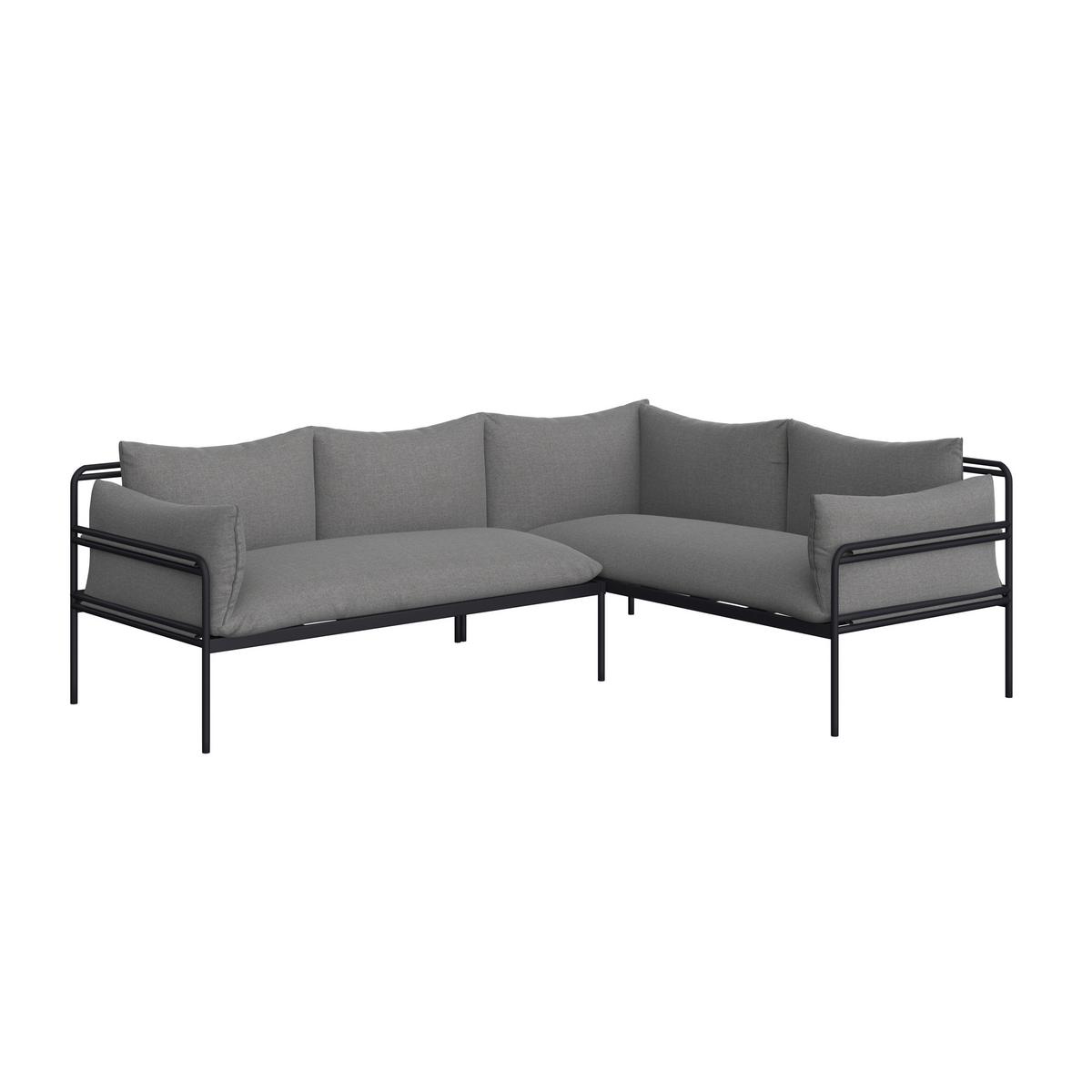 Záhradná sedacia súprava ANNY - sivá/antracitová, Modern, kov/textil (218/69/76cm) - Bessagi Garden