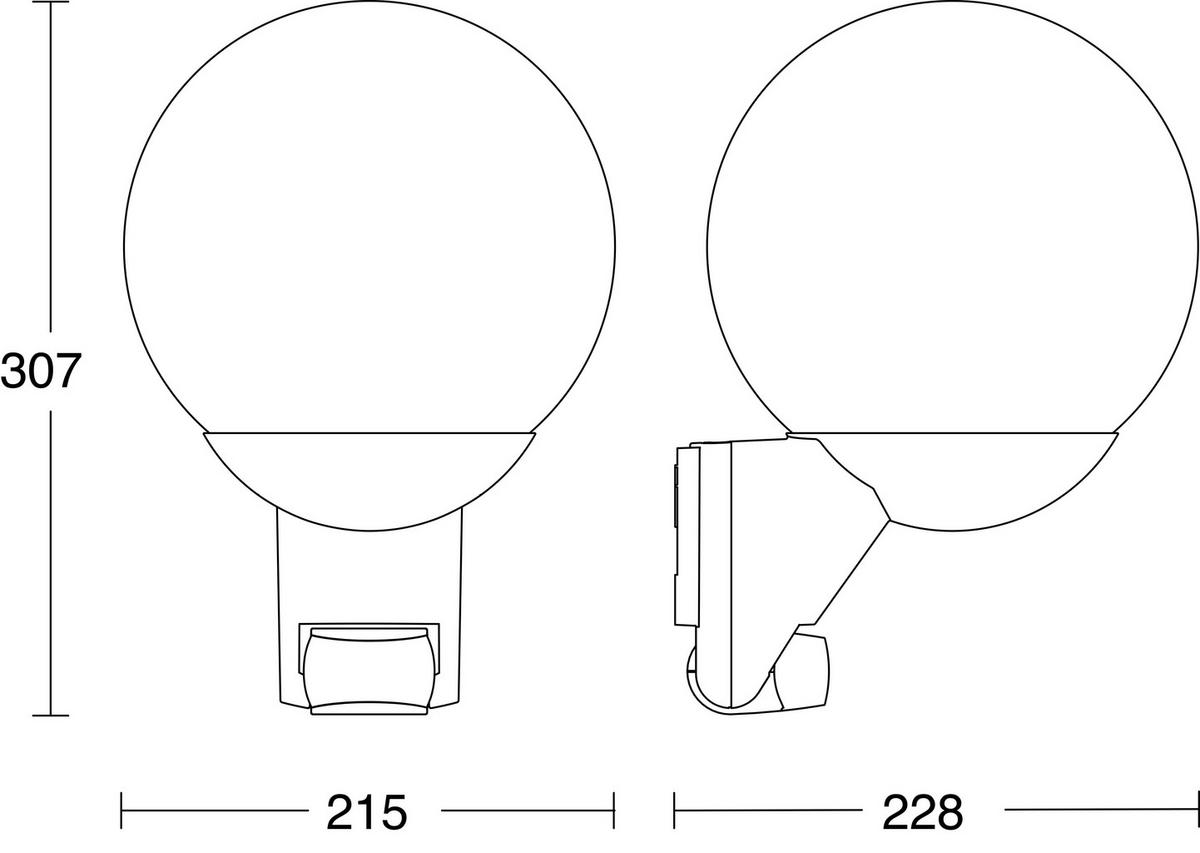 Außenwandleuchte L 585 S Schwarz - Schwarz, Design, Glas/Kunststoff (22,9/21,5/31,2cm) - Steinel