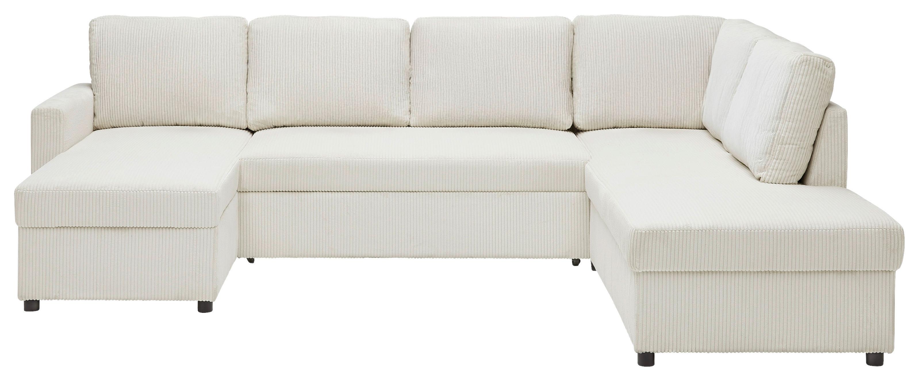 Sedacia súprava MARTINA U, pravá, béžový menčester - čierna/béžová, Modern, kov/drevo (146/276/204cm) - Mömax
