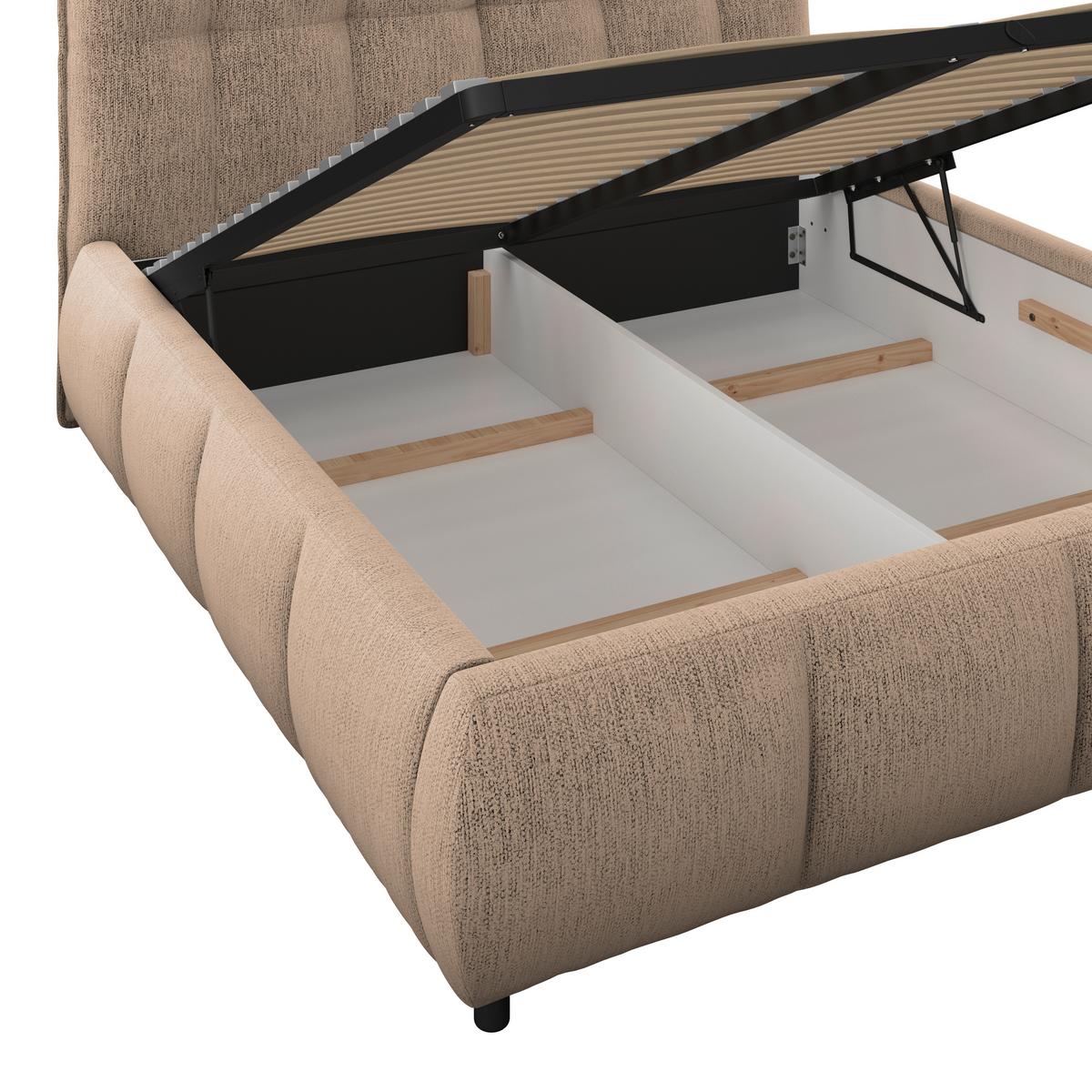 Polsterbett Limo Braun 140x200 Cm - Schwarz/Braun, KONVENTIONELL, Holz/Holzwerkstoff (140/200cm) - James Wood