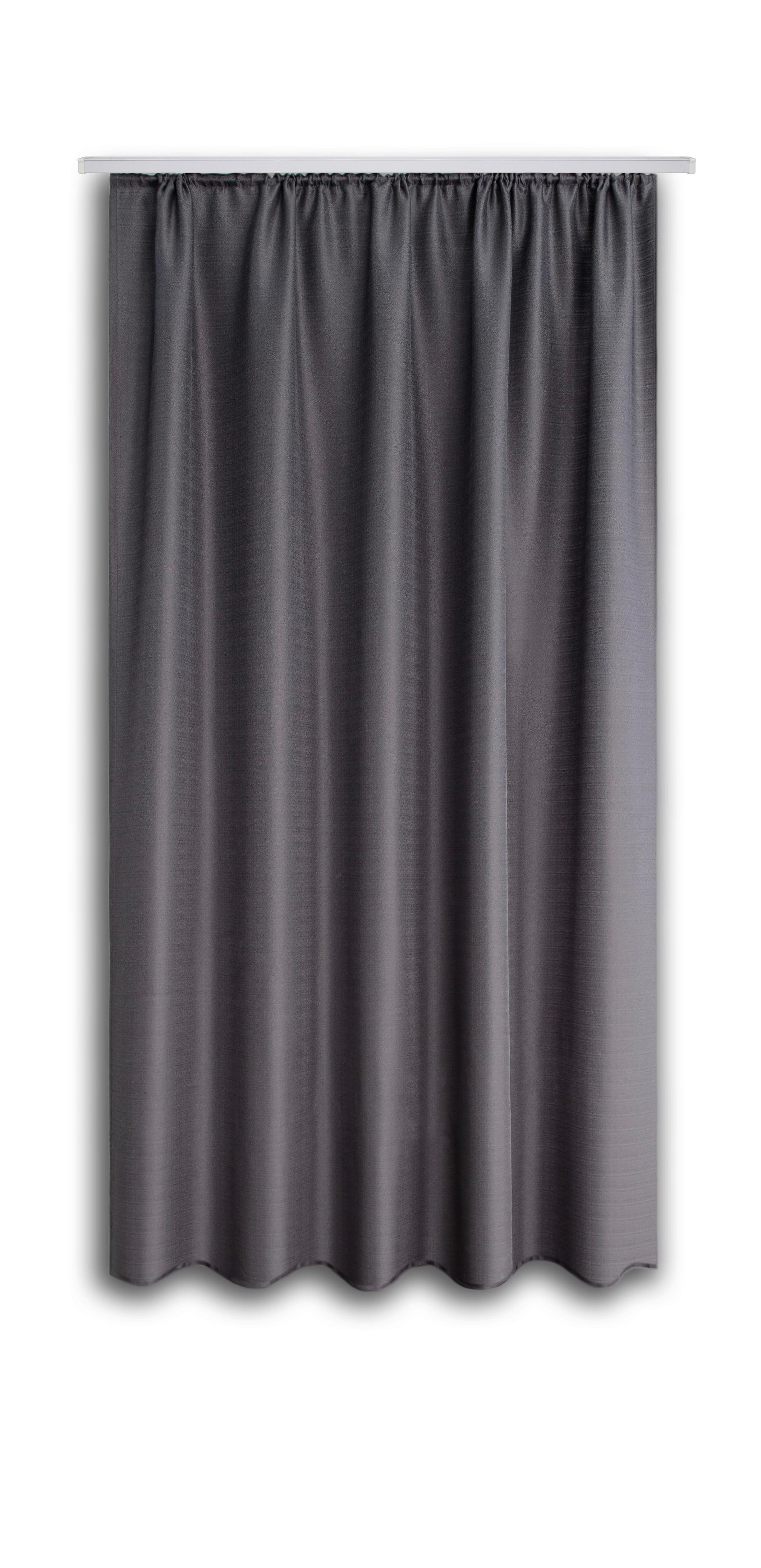 Vorhang mit Band Ben II 135x175 cm Grau - Grau, KONVENTIONELL, Textil (135/175cm) - Ondega