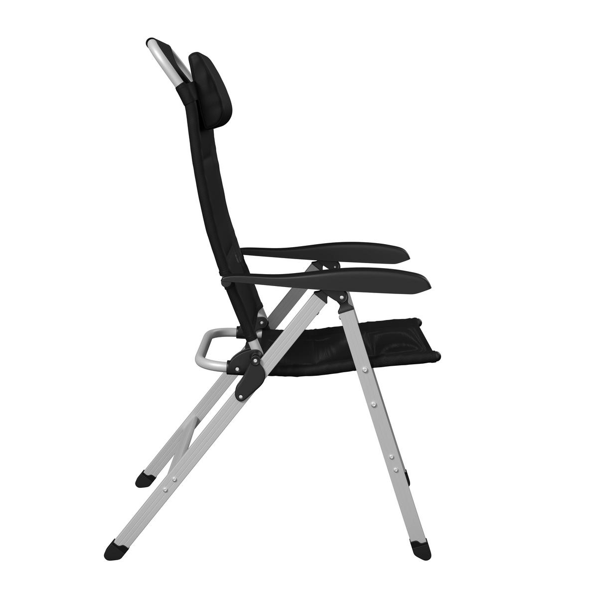 ZAHRADNÍ ŽIDLE GERI - černá/barvy stříbra, Basics, kov/textil (74/117/60cm)