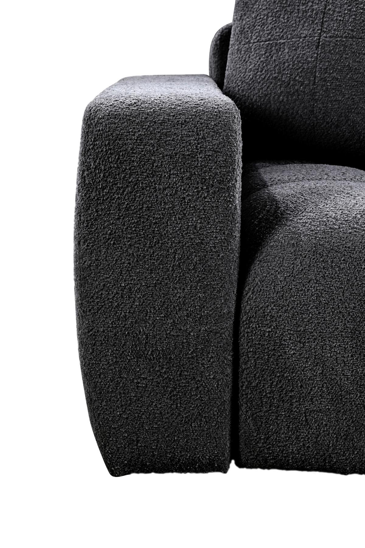 Schlafsofa Cloud Dunkelgrau B: 250 cm - Dunkelgrau/Schwarz, Basics, Textil (250/86/140cm) - Livetastic