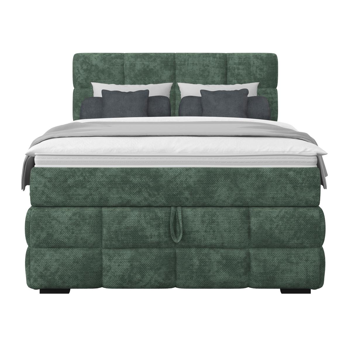 Polsterbett Vega Grün, Lf: 140 X 200 Cm - Grün, Trend, Holz/Textil (140/200cm)