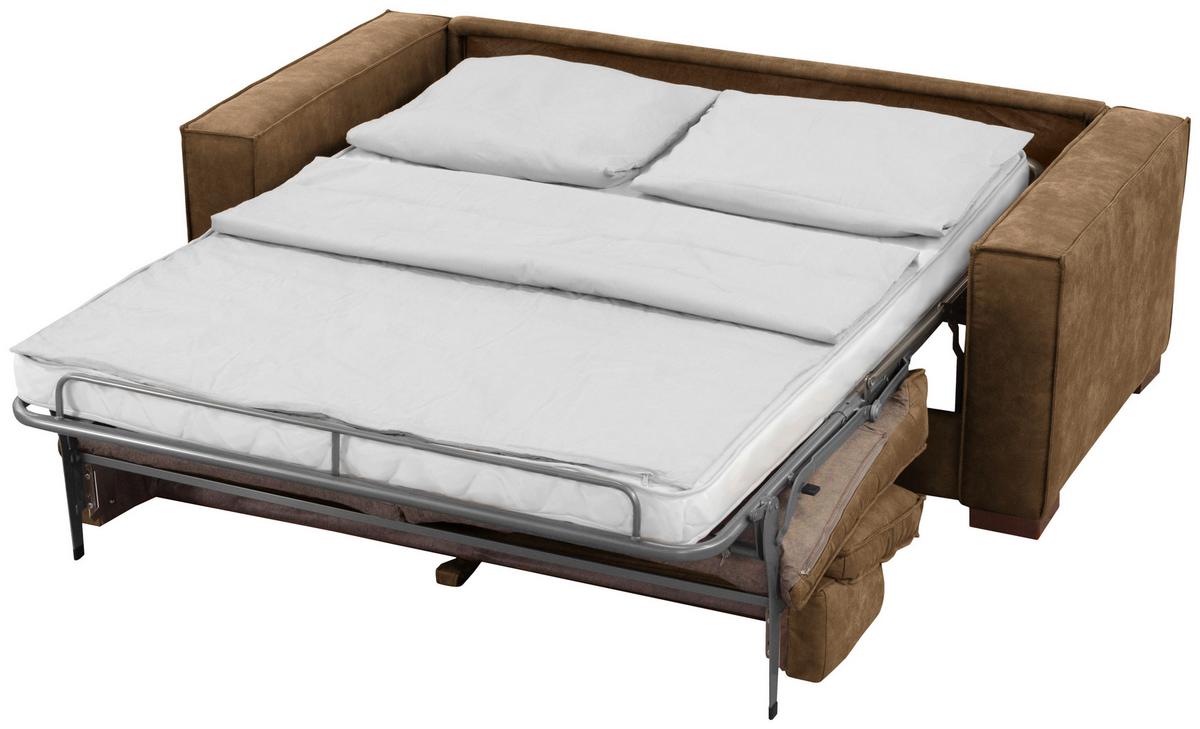 Schlafsofa Texas Braun Mikrofaser, B: 203 Cm - Dunkelbraun/Braun, Design, Textil (203/85/99cm) - MID.YOU