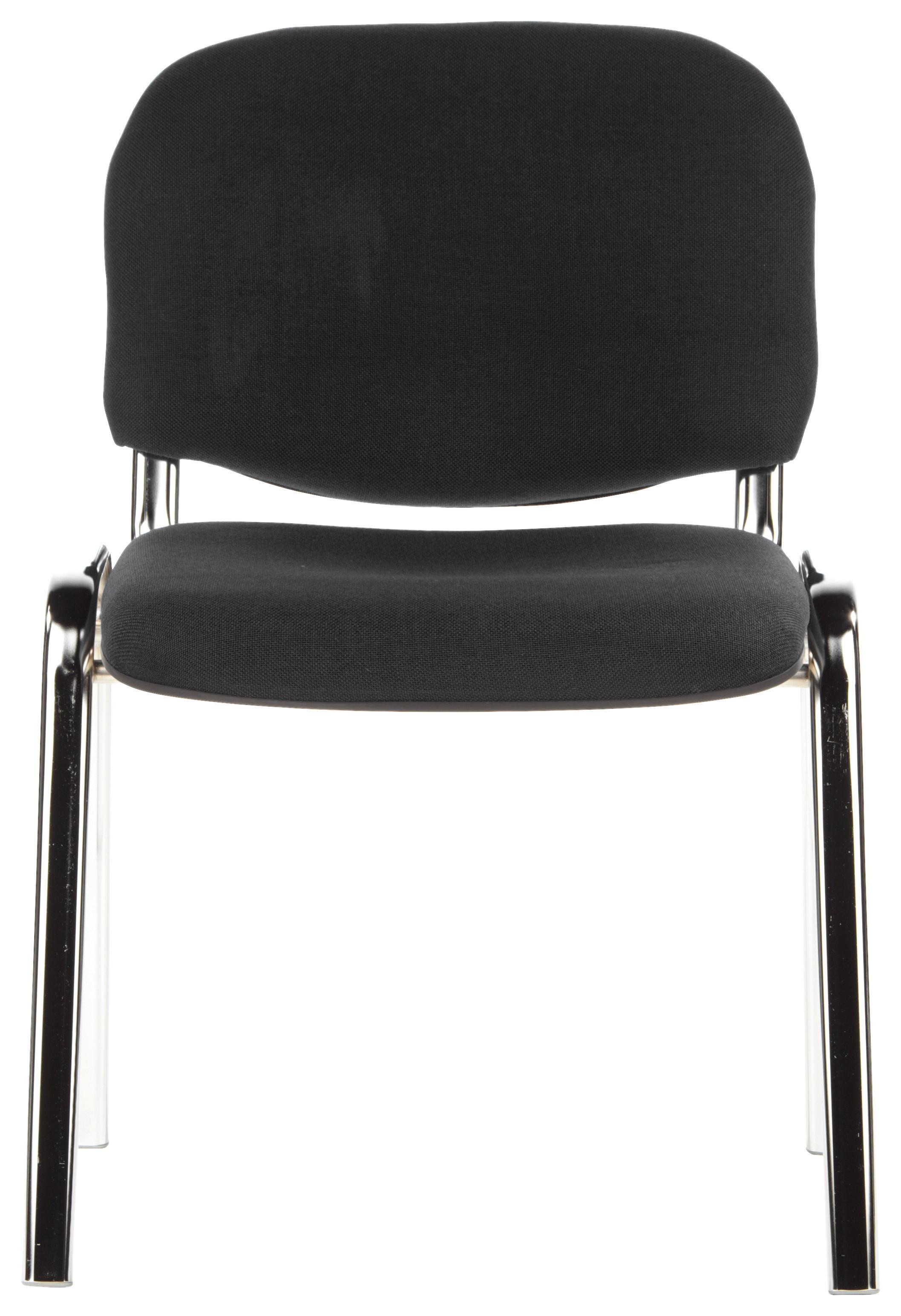 Besucherstuhl Xt 600 Stapelbar Schwarz Bis 100 Kg - Chromfarben/Schwarz, Basics, Textil/Metall (58/84/41cm) - MID.YOU