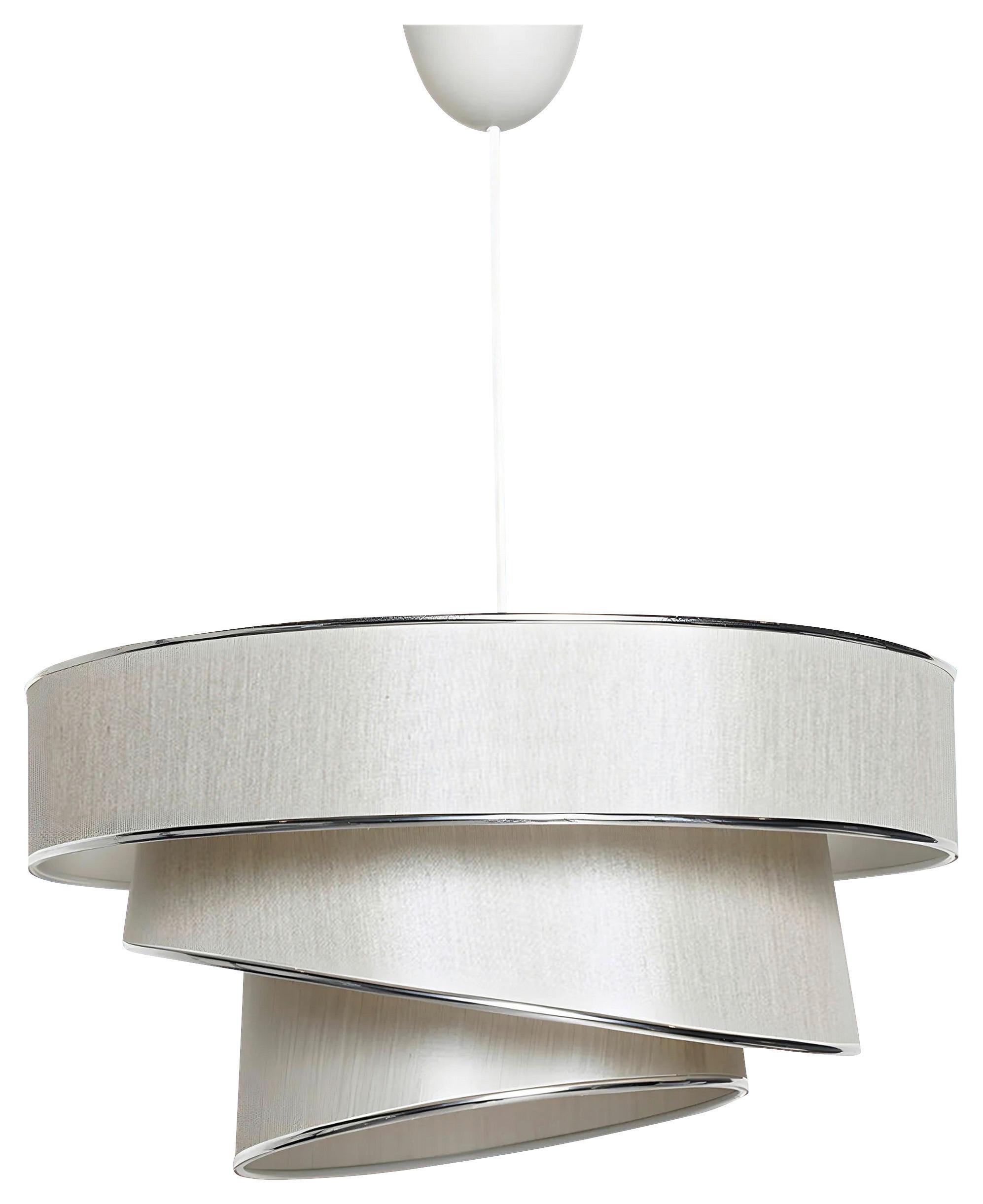 Hängeleuchte Couper - Beige, Silver - Beige/Silberfarben, Design, Kunststoff/Textil (40/72cm) - P & B