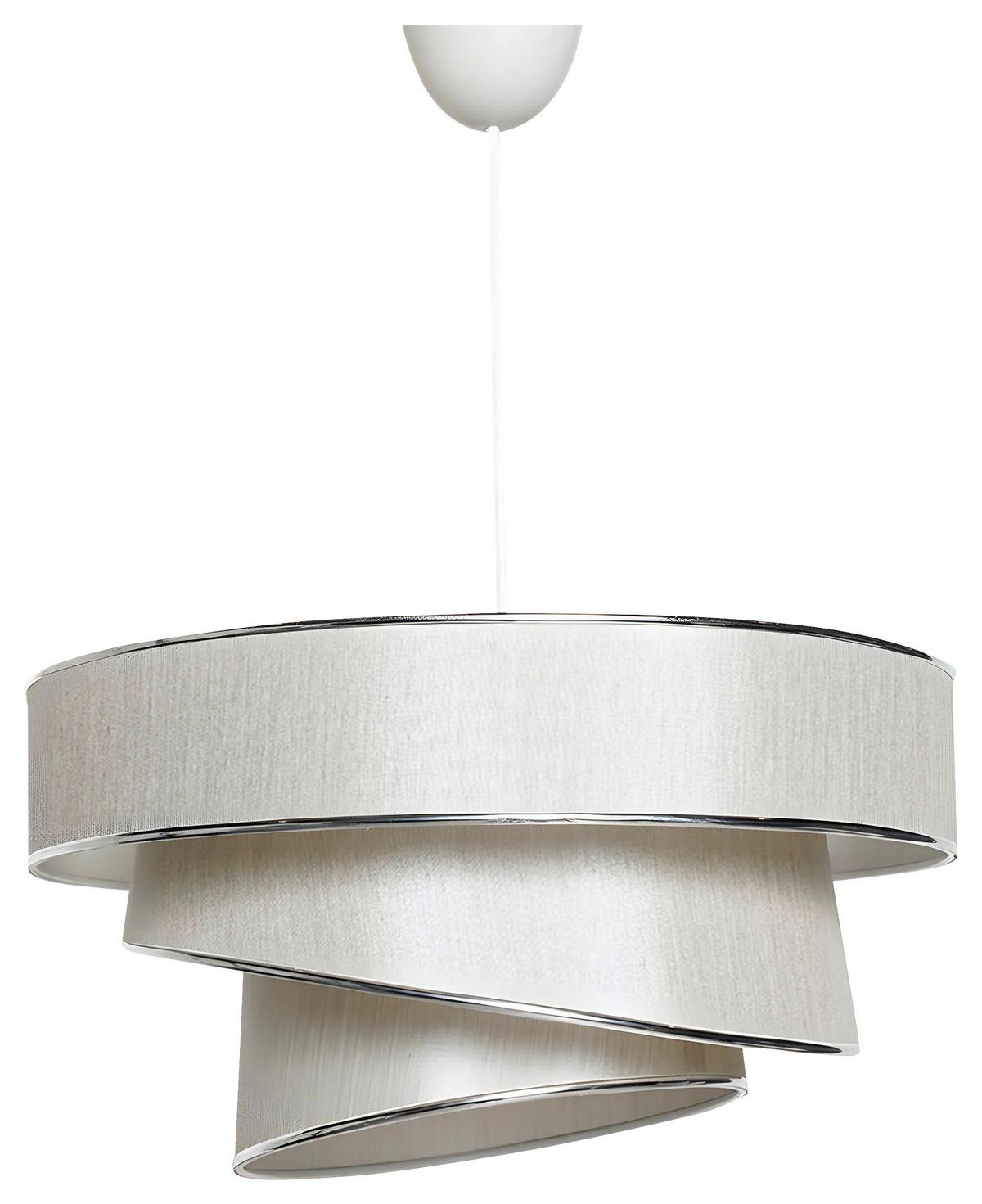 Hängeleuchte Couper - Beige, Silver - Beige/Silberfarben, Design, Kunststoff/Textil (40/72cm) - P & B