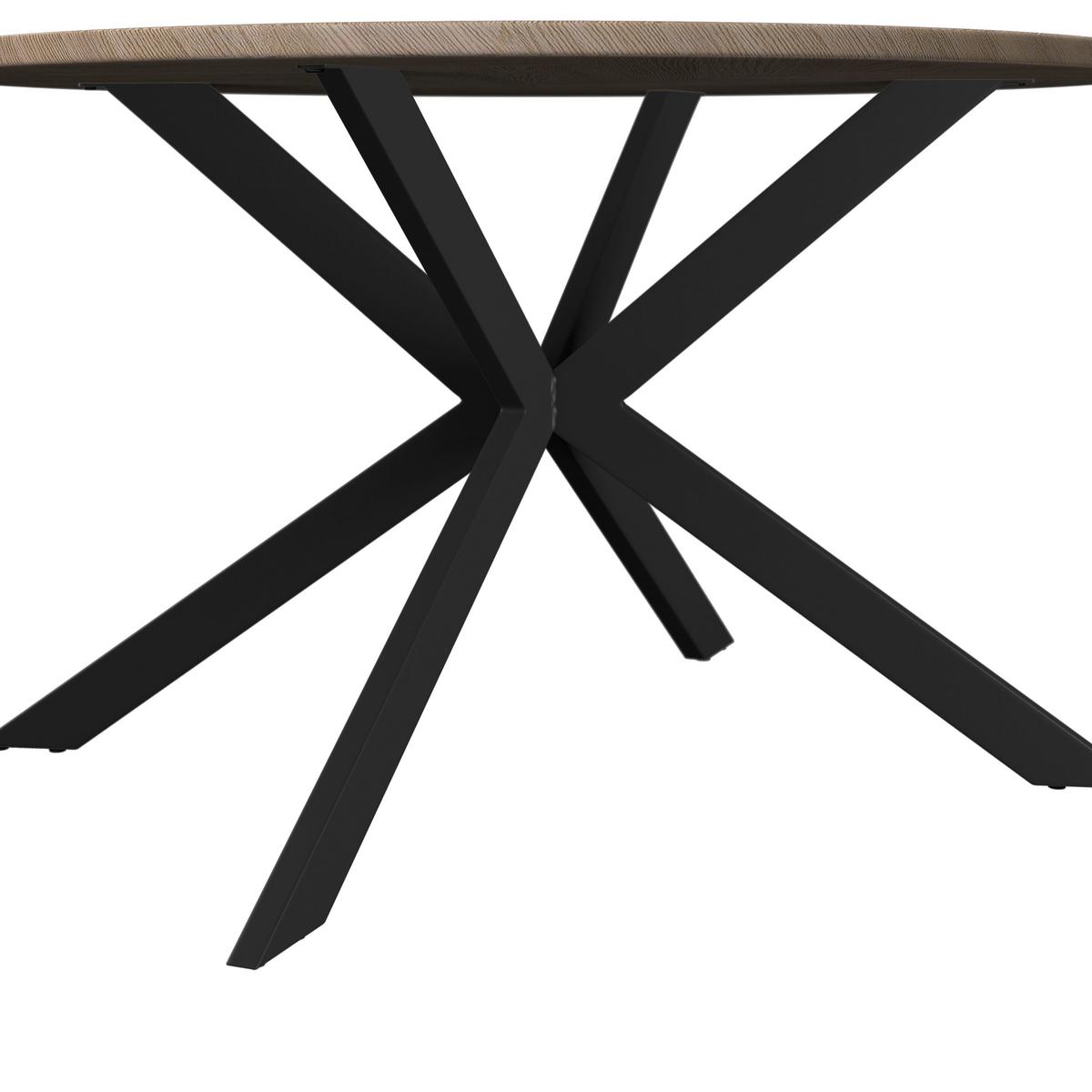 Jídelní set Eolona, 120cm - černá/krémová, Moderní, kov/kompozitní dřevo (120/76/120cm) - Bessagi Home