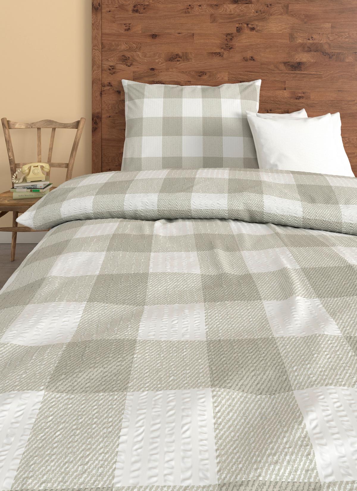 Bettwäsche Selina - Beige/Weiß, ROMANTIK / LANDHAUS, Textil - James Wood
