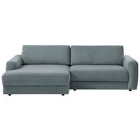 Ecksofa Bourbon - Blaugrau/Schwarz, MODERN, Textil (176/250cm) - Trendmanufaktur