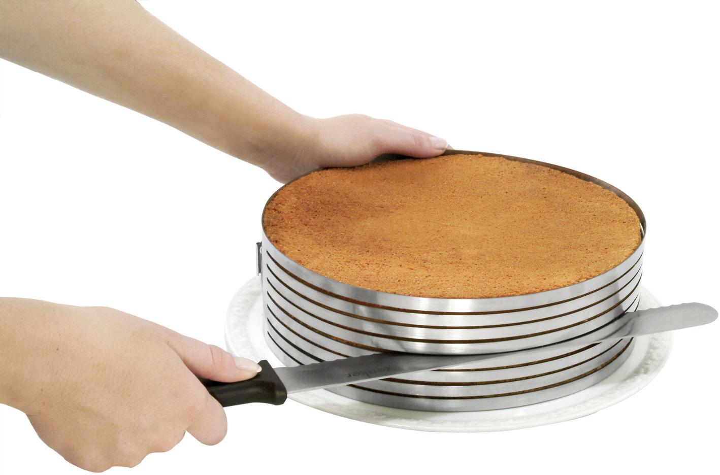 Kuchenset Rund L/B/H: ca. 35/28,5/11 cm - Silberfarben/Schwarz, Kunststoff/Metall (35/28,5/11cm) - Zenker