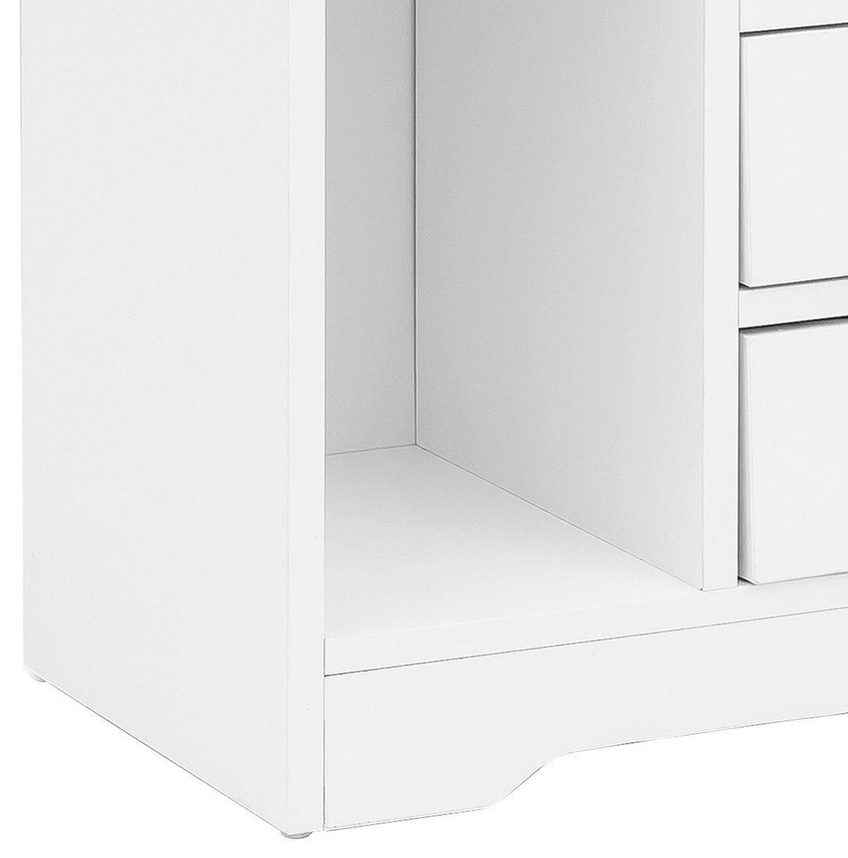 Nočný stolík Nachtkästchen š: 49cm biely - biela, Modern, kompozitné drevo (49/50/30cm) - MID.YOU