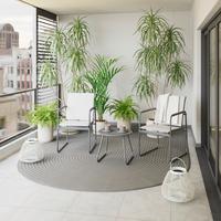 Balkonset Braga - Anthrazit/Hellgrau, MODERN, Textil/Metall - Beldano