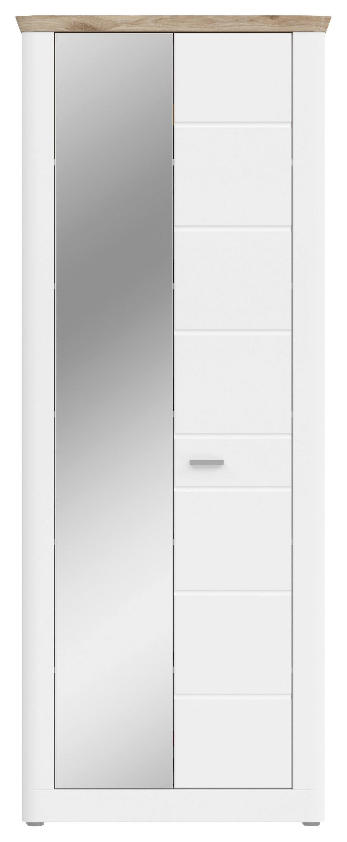 Garderobenschrank Michigan Mit Spiegel B: 79 Cm - Weiß, LIFESTYLE, Holzwerkstoff (79/204/37cm) - MID.YOU