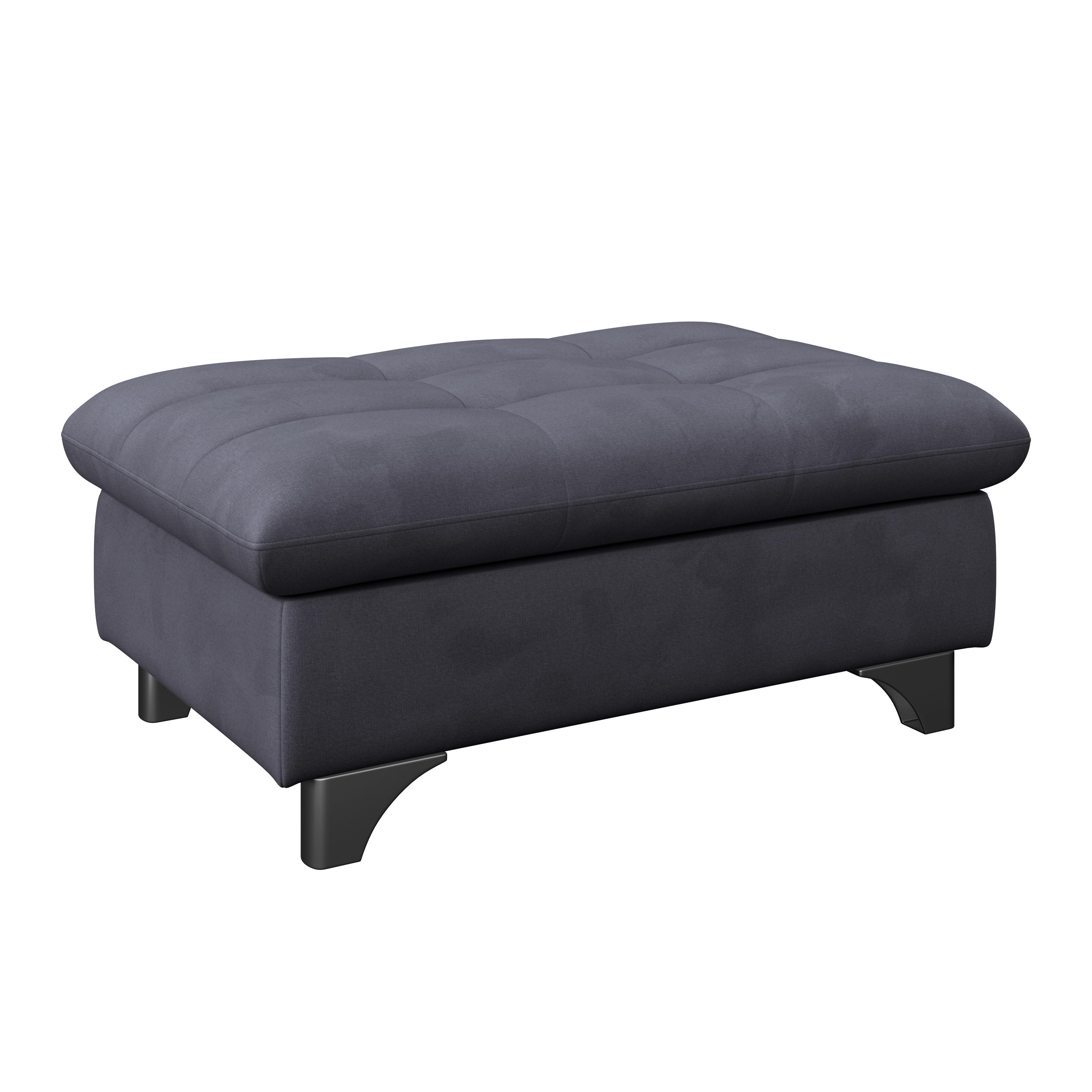 Hocker Gemini Dunkelblau, B: 108cm - Chromfarben/Dunkelblau, KONVENTIONELL, Textil (108/46/108cm)