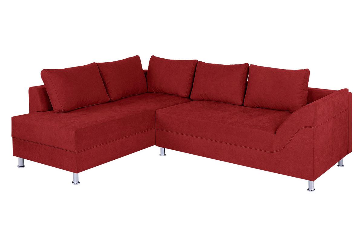 Ecksofa Bern Beere S: 200x267 Cm - Chromfarben/Beere, Design, Holzwerkstoff/Textil (200/267cm) - P & B