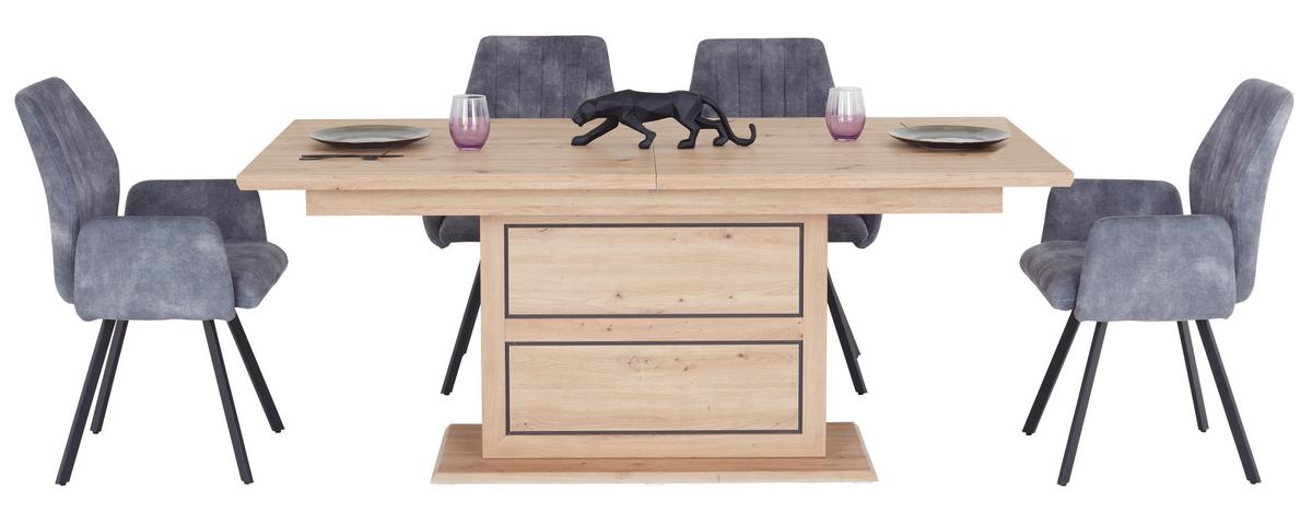 ROZŤAHOVACÍ STÔL HARVEY 180 AZ - farba duba/antracitová, Konventionell, kompozitné drevo (180/76,5/90cm)
