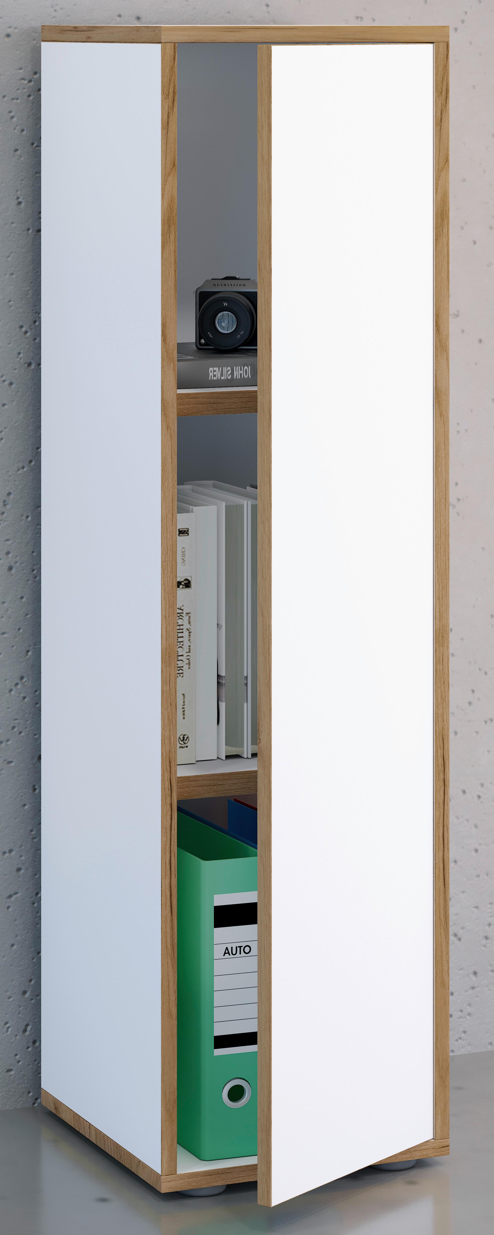 Aktenschrank Salia Weiß, Honigeiche B: 30 cm - Honigeiche/Weiß, Design, Holzwerkstoff (30/110/33cm) - MID.YOU