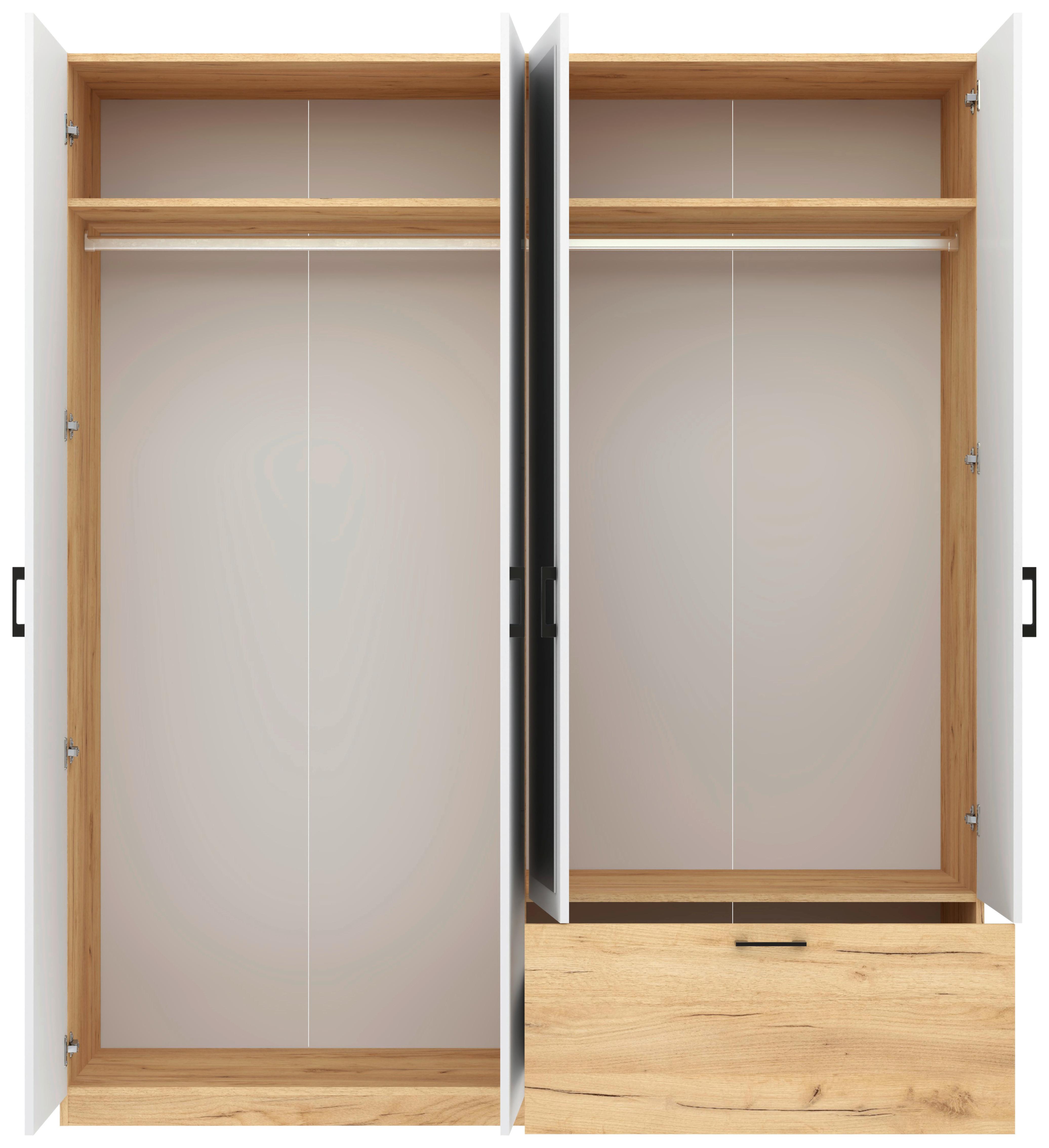Kleiderschrank Mila - Eiche Artisan/Weiß, KONVENTIONELL, Holzwerkstoff (180/210/54cm)