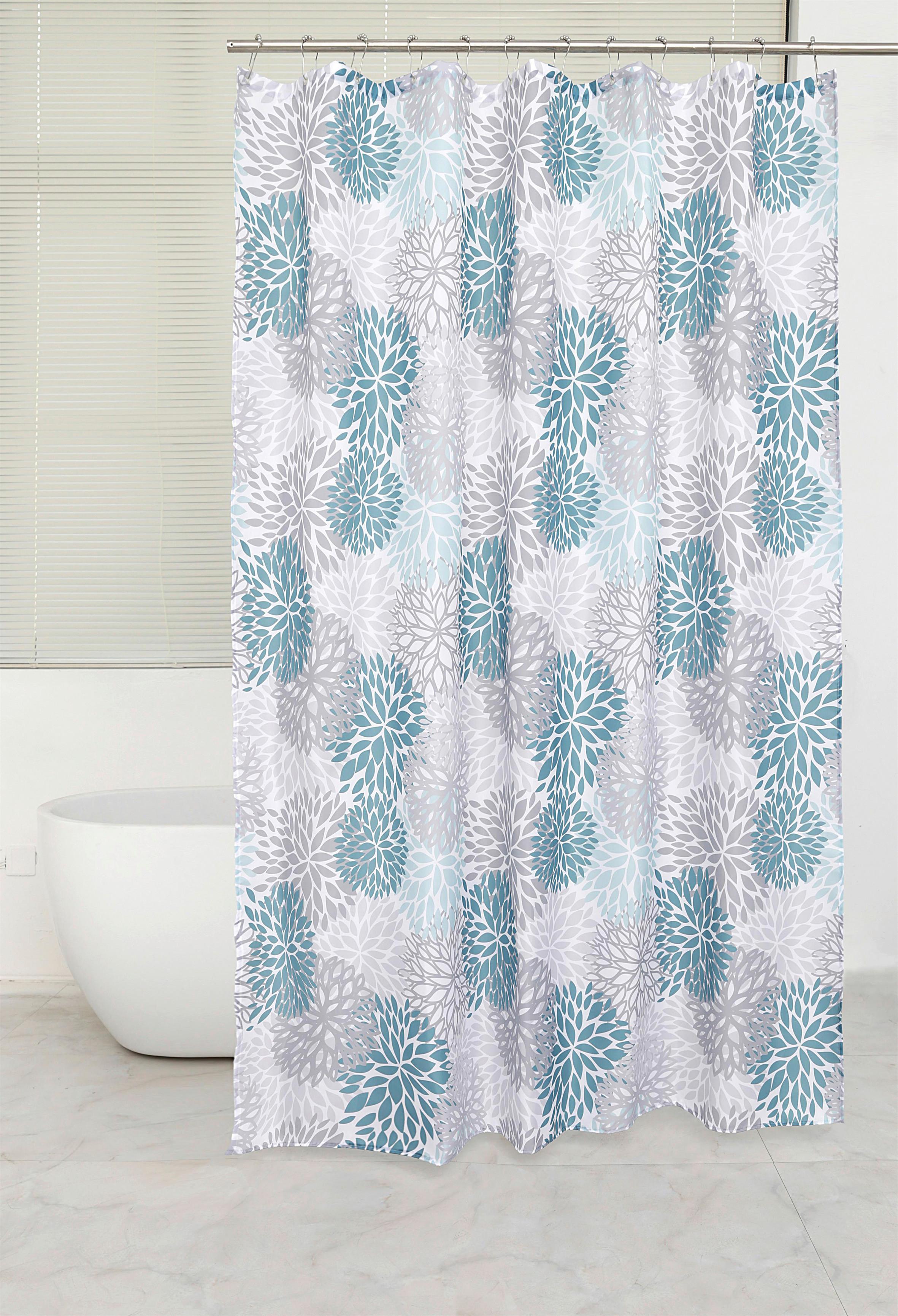 Duschvorhang Svenja BxL 180/200 cm Grau/Petrol - Petrol/Grau, MODERN, Textil (180/200cm) - Luca Bessoni