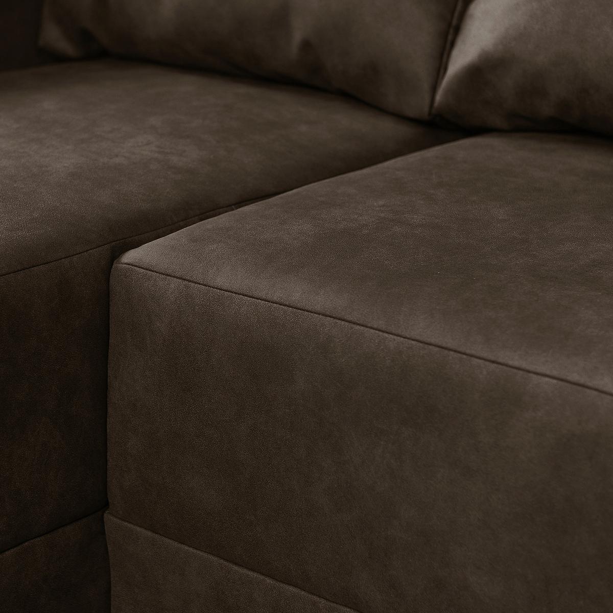 Ecksofa Grenwood Dunkelbraun S: 144x200 Cm - Dunkelbraun/Braun, Design, Textil (144/200cm) - MID.YOU