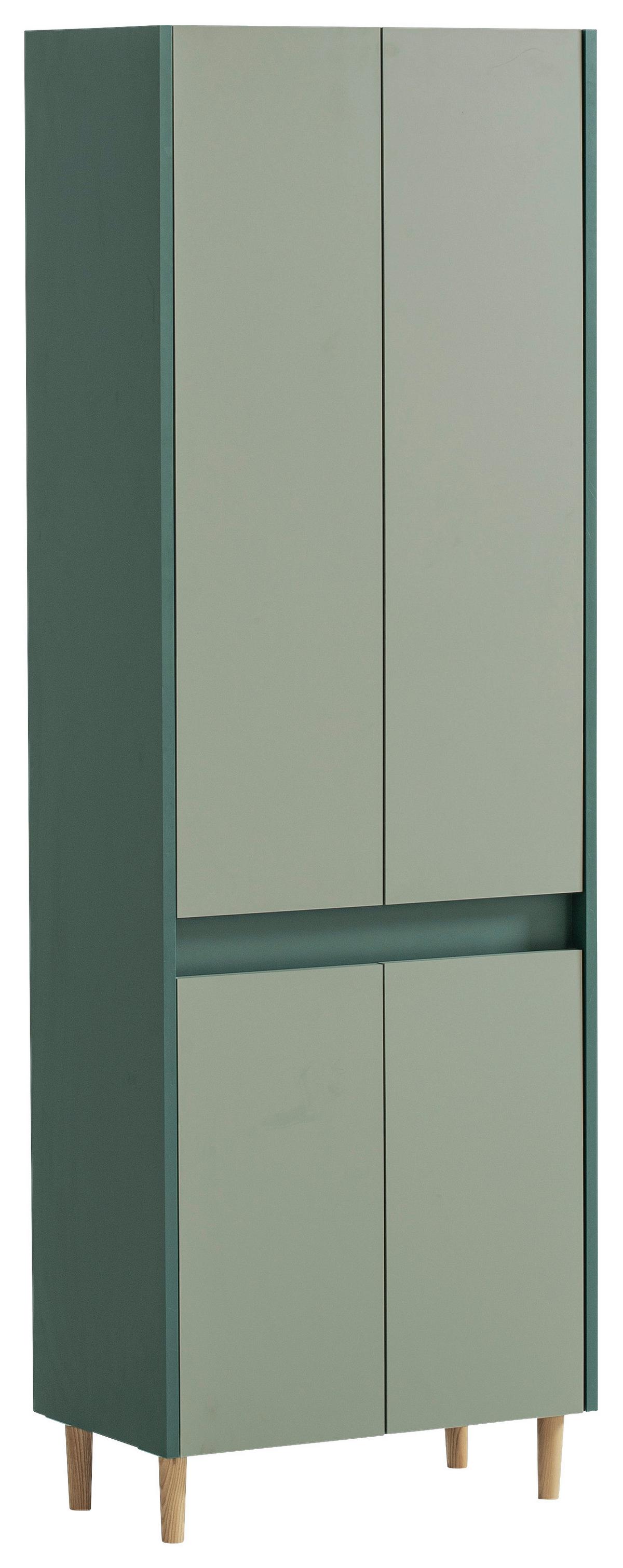 Hochschrank Lovis H 570 - Dunkelgrün/Eschefarben, MODERN, Holzwerkstoff (56,9/170,0/33,0cm) - MID.YOU