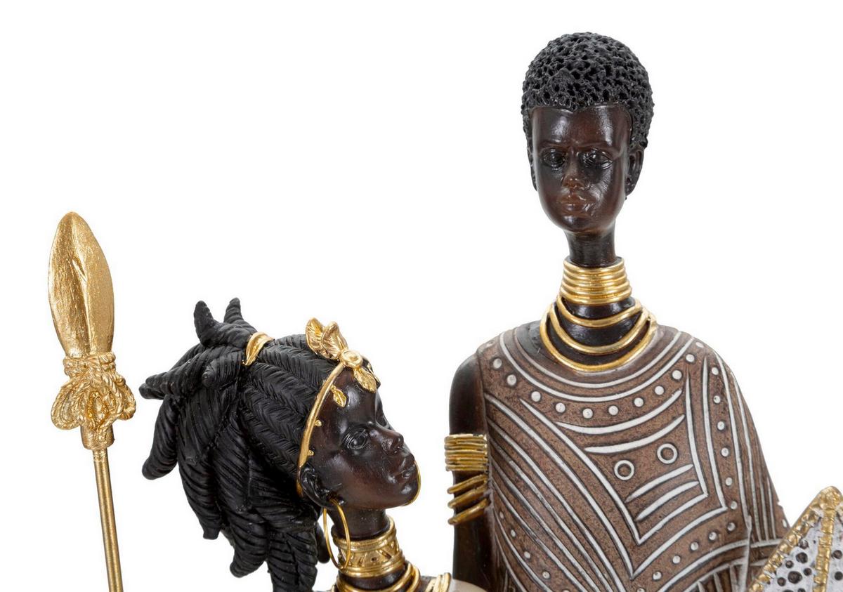 Skulptur Tribal Masai Family Multicolor B: 16,5 cm - Multicolor, Basics, Kunststoff (16.5/38/11.5cm)